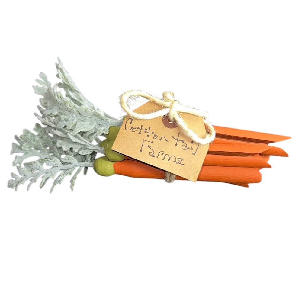 CottonTail Farms Clothespin Carrot Bundle Set of 6 Handpaint Easter Decor Spring